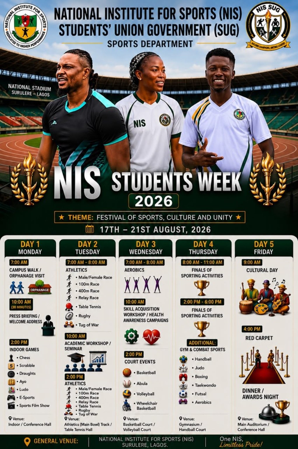 NIS Sports Week / Students’ Week 2026 official programme